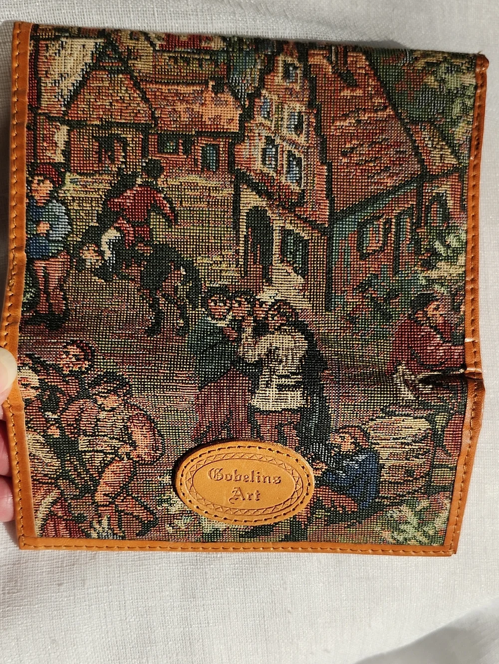 Vintage Gobelins Art Belgian Tapestry Wallet, Change Purse & Cosmetic Set, $75